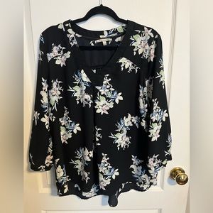 Stitch Fix 41 Hawthorne Floral 3/4 Sleeve Blouse Size XL (#207)